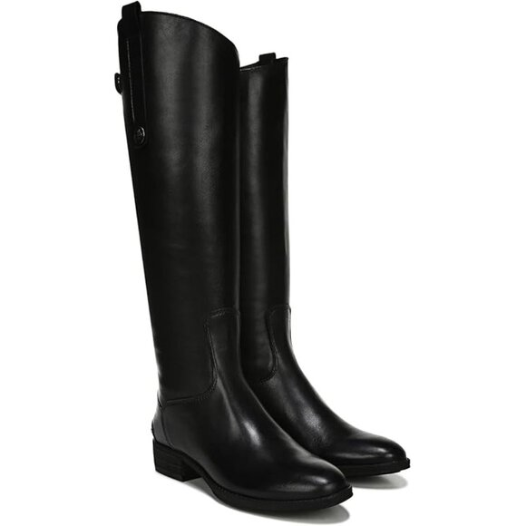 Sam Edelman Women's Penny Black Leather Riding Boot women’s size 9.5 WC - Picture 1 of 16